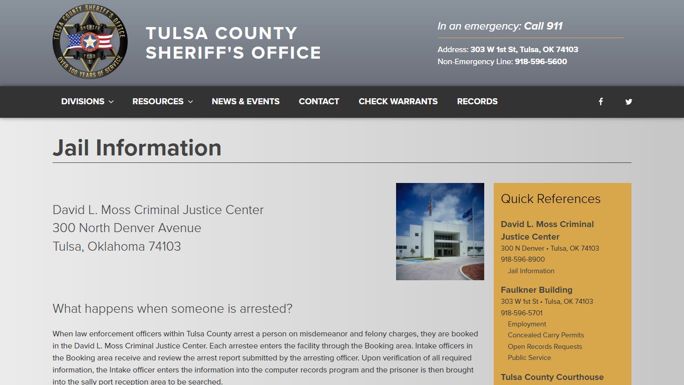 Jail Information - Tulsa County Sheriff’s Office