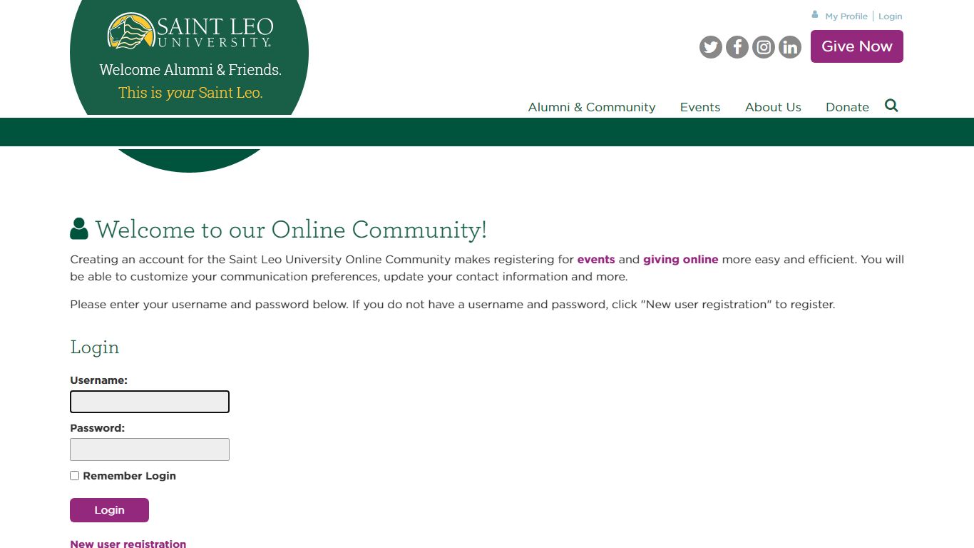 Login | Alumni & Friends - Saint Leo University