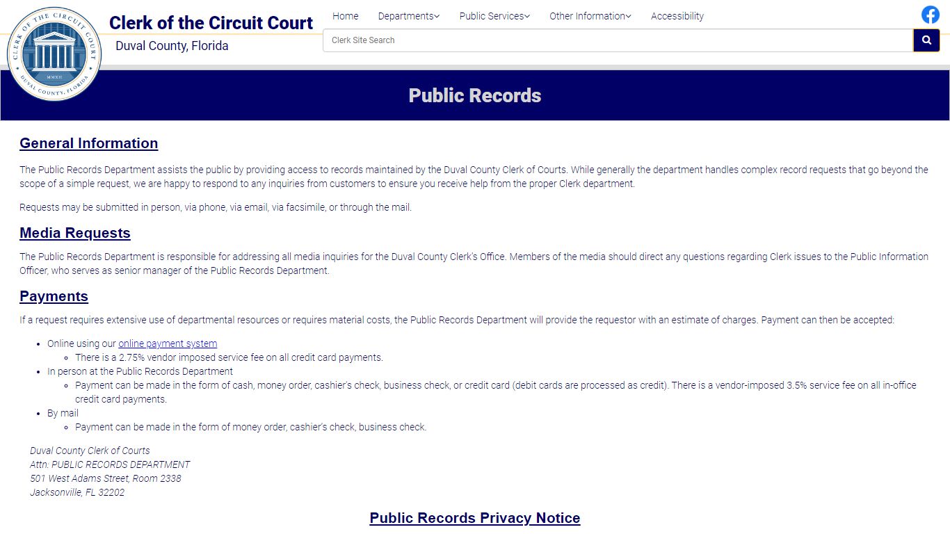 Public Records - Duval County Clerk of Courts