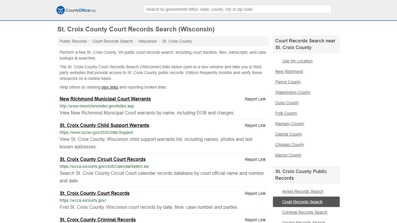 Court Records Search - St. Croix County, WI (Adoptions ...