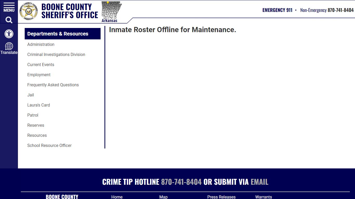 Current Inmates Booking Date Descending - Boone County Sheriff AR
