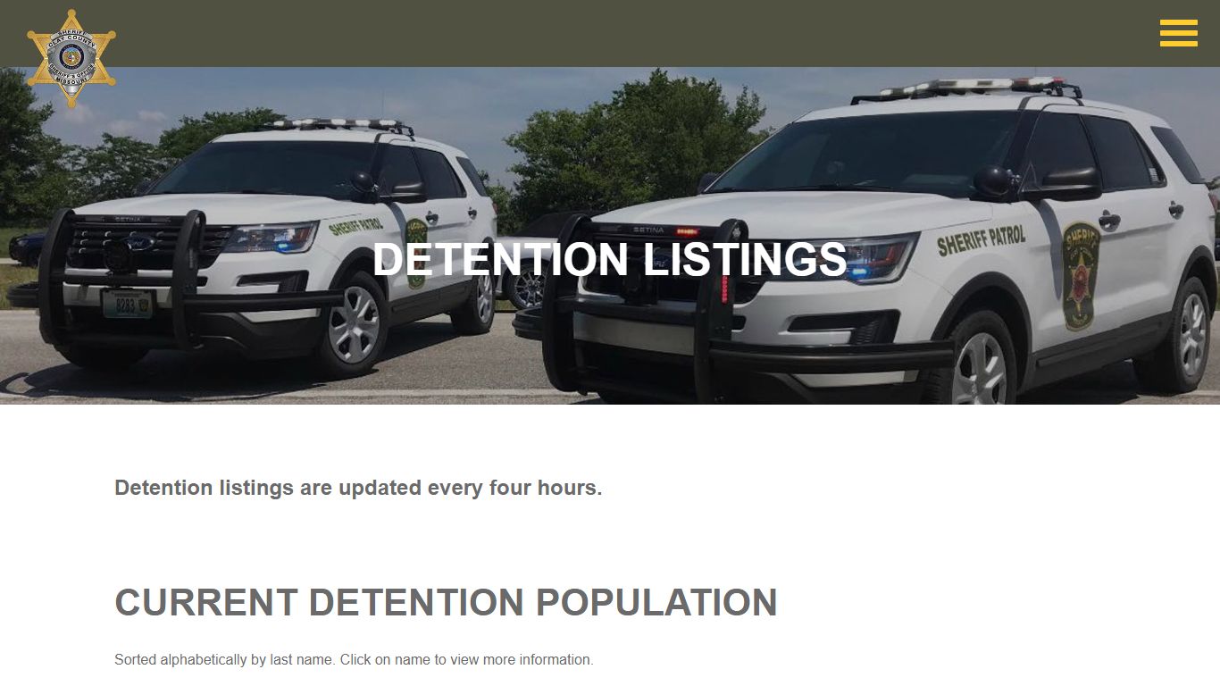 Detention Listings | Clay County Sheriff’s Office