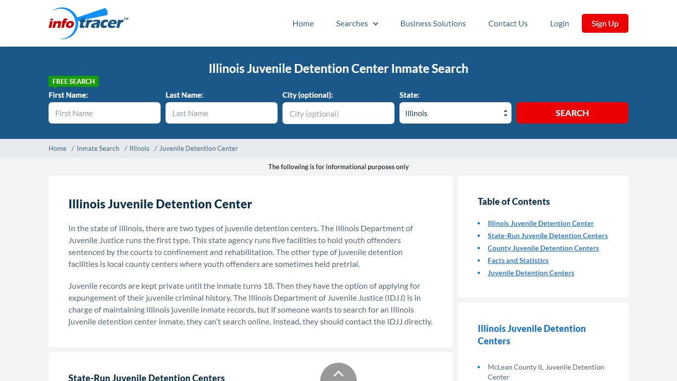 Illinois Juvenile Detention Centers Inmate Records Search