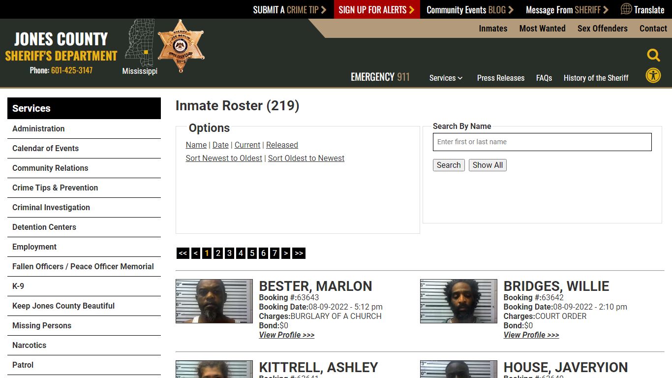 Inmate Roster - Jones County Sheriff MS