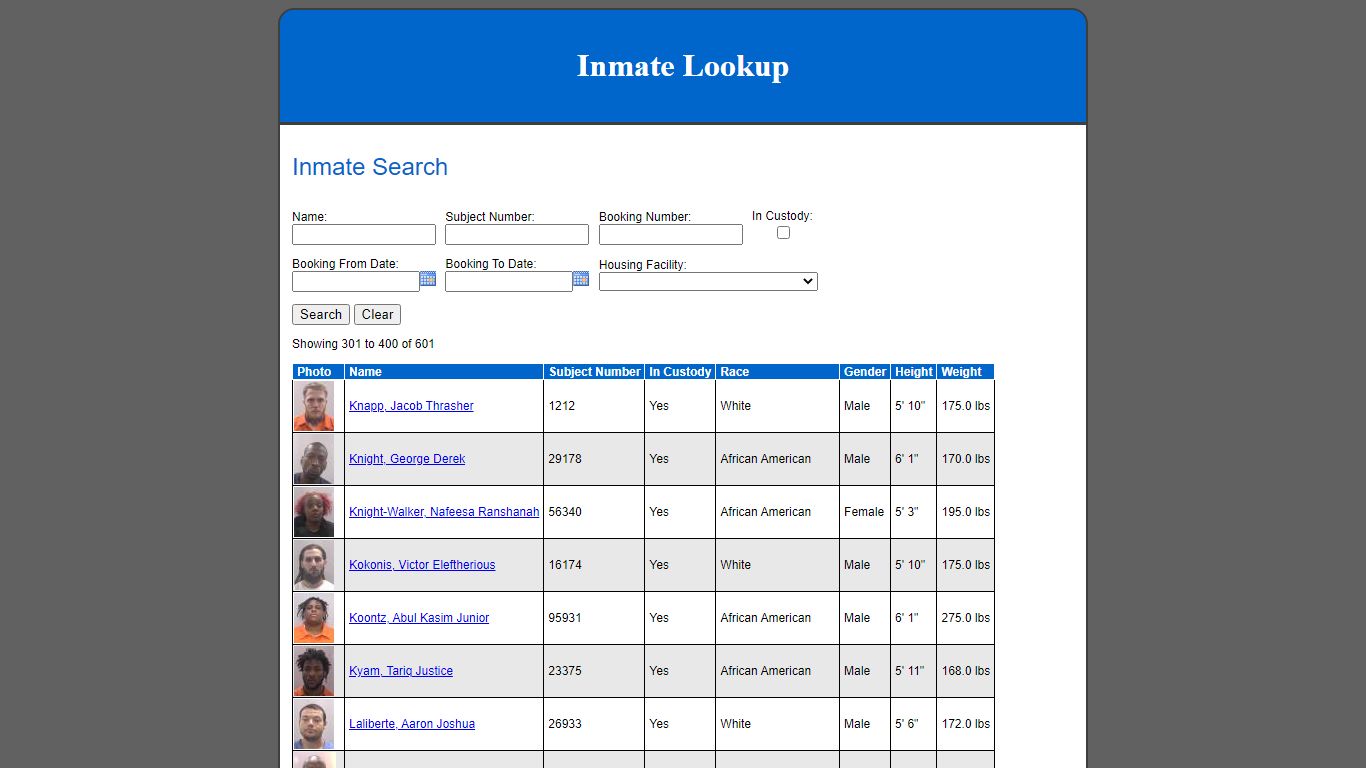 Inmate Search - Chesapeake, Virginia