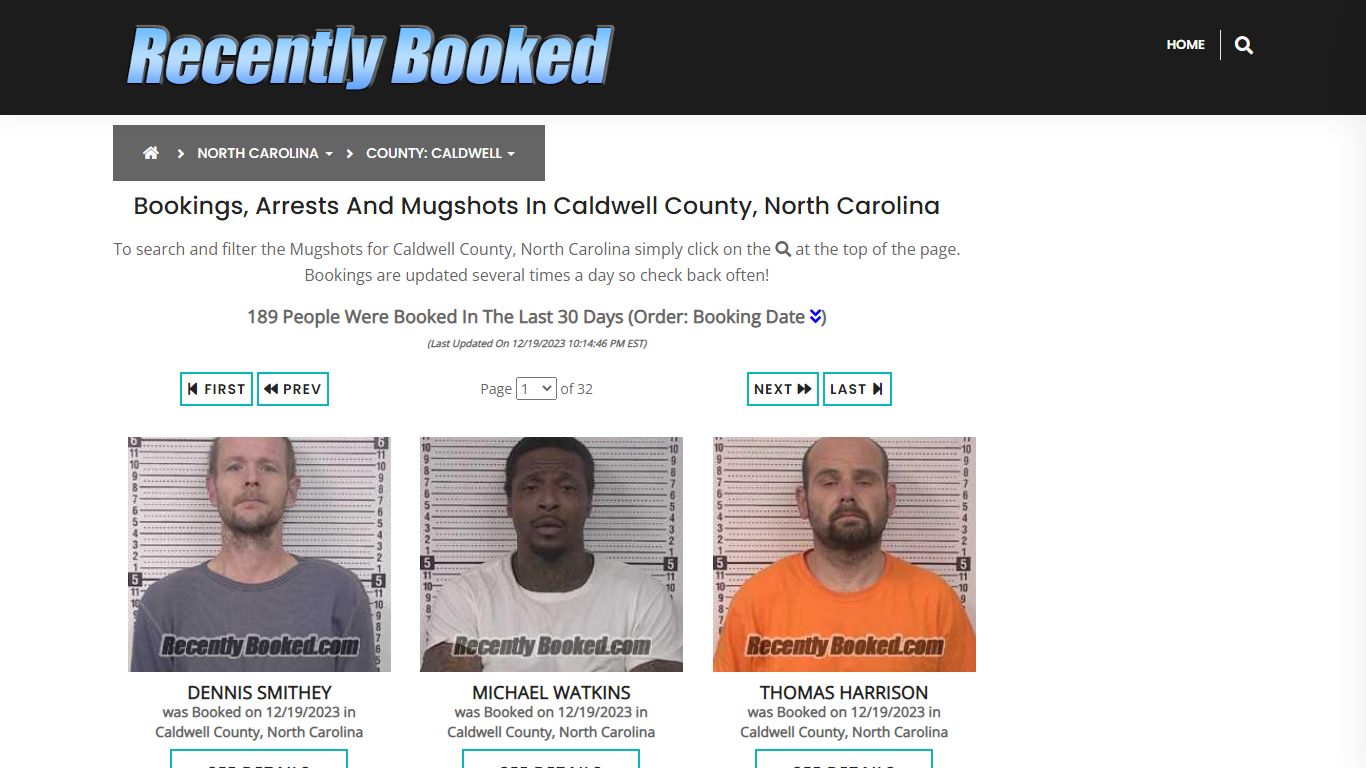 Bookings, Arrests and Mugshots in Caldwell County, North Carolina
