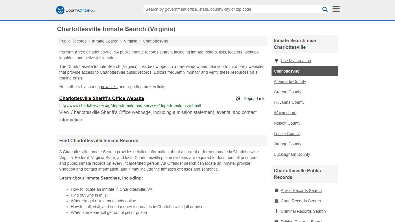 Inmate Search - Charlottesville, VA (Inmate Rosters & Locators)
